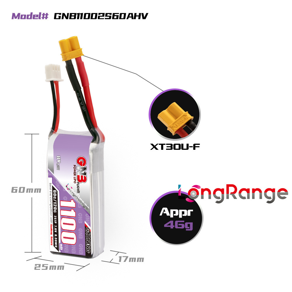GNB 1100mAh 2S 3S 4S 6S 60C/12 - Rc Helicopter Parts reseña y precio