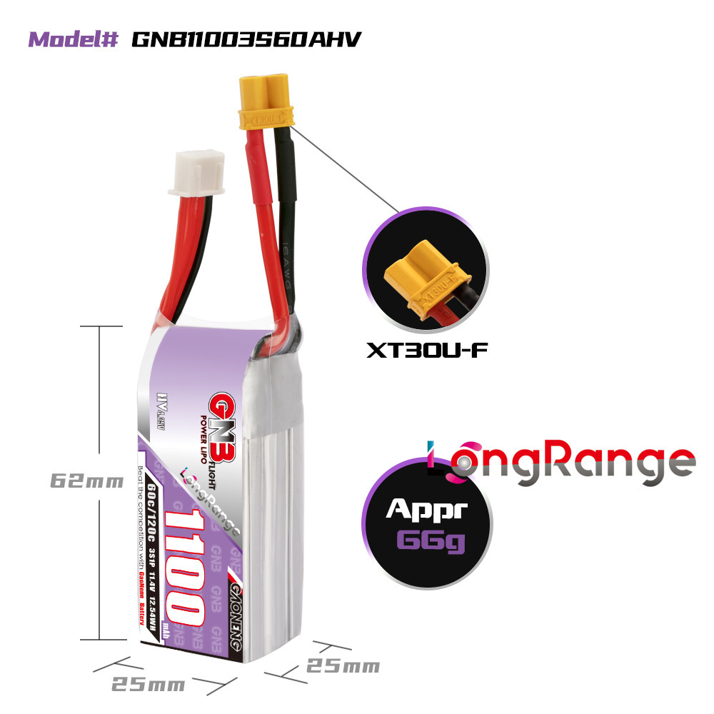 GNB 1100mAh 2S 3S 4S 6S 60C/12 - Rc Helicopter Parts reseña y precio